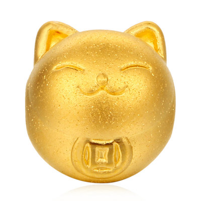 多边金都3D硬金财猫转运珠 时尚与好运的完美融合